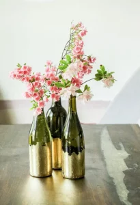 bouteille de vin vase fleur